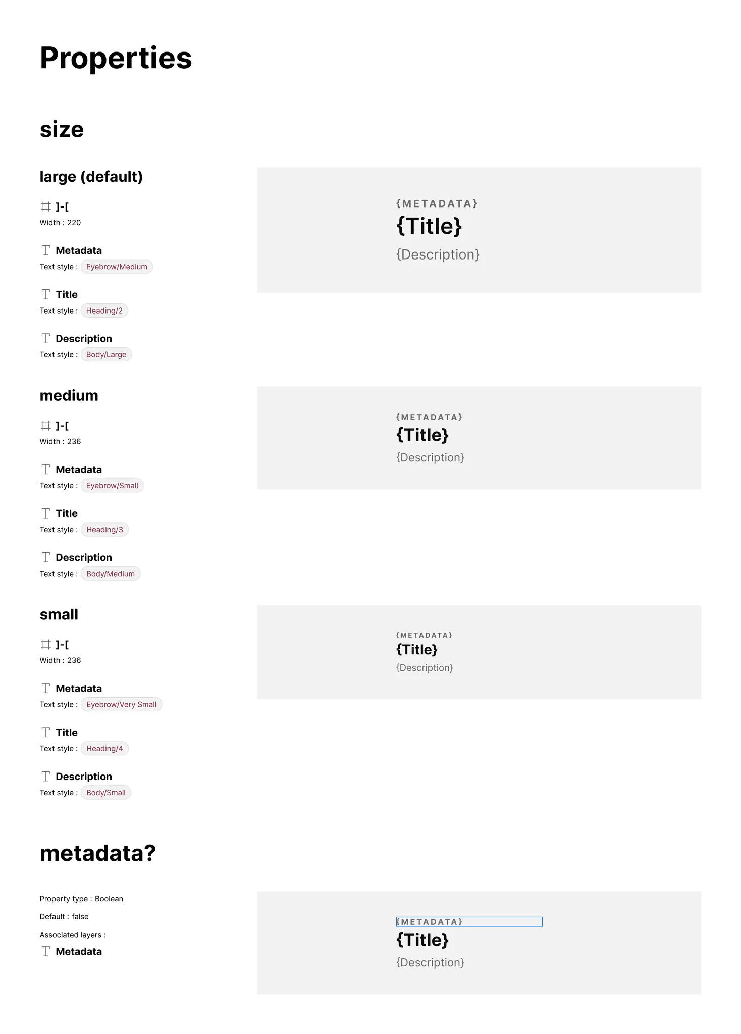Properties overview
